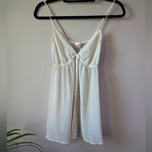 VTG Victoria’s Secret Pink Label Sheer White Babydoll Chemise Nightie - XS